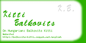 kitti balkovits business card